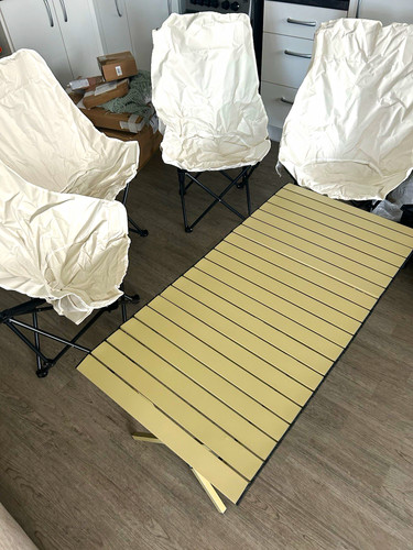 Foldable camping table set - foldable,