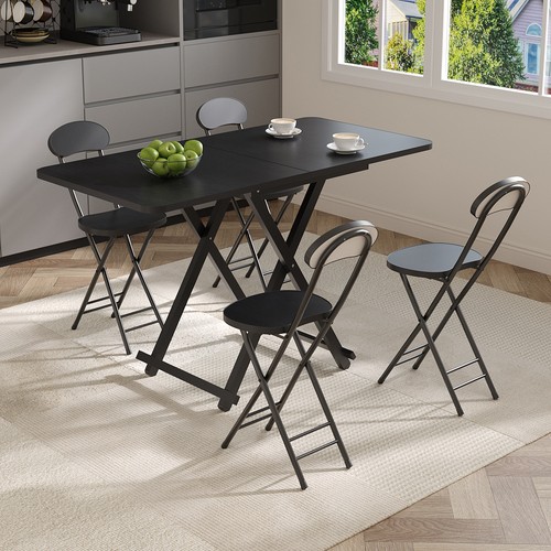Foldable dining table - foldable, chairs