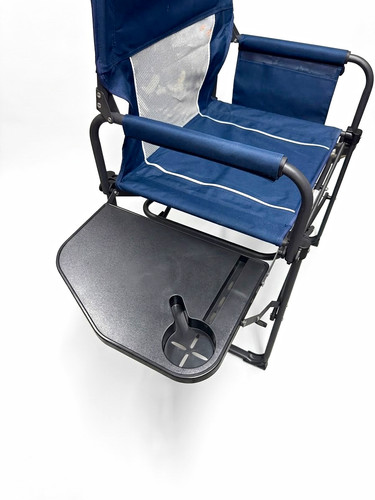 Blue folding camping chair - folding,
