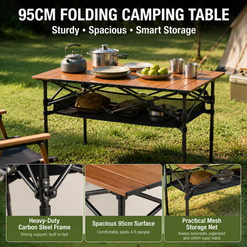 Foldable camping table 95cm - table,