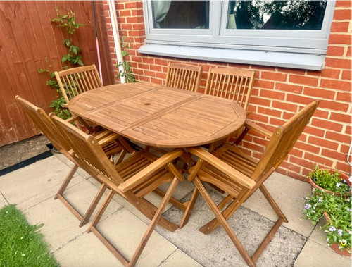 Wooden garden table and chairs - and,