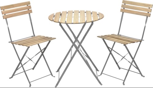 Foldable wood slat and metal - and,