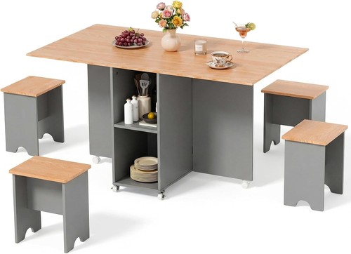 Folding drop leaf dining table - folding,