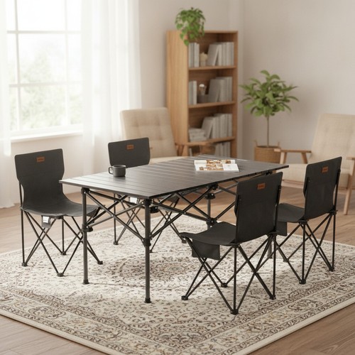 Foldable camping table set - foldable,