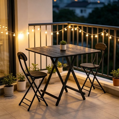 Foldable square kitchen table - square,