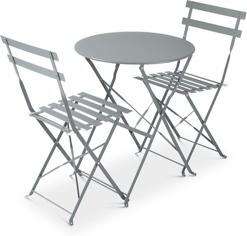 Grey folding bistro set - folding,