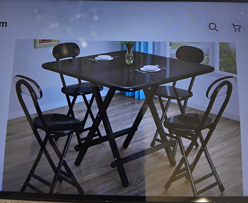 5pc black folding wood dining - 5pc,