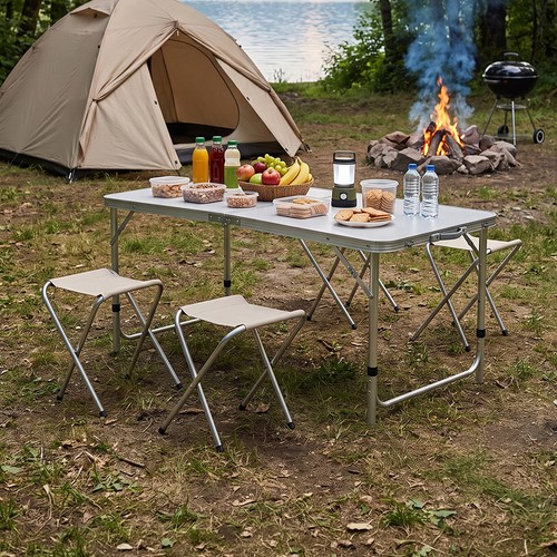 Folding camping table - folding, and